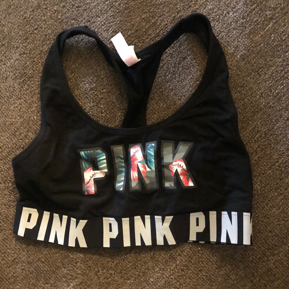 Pink sports bra